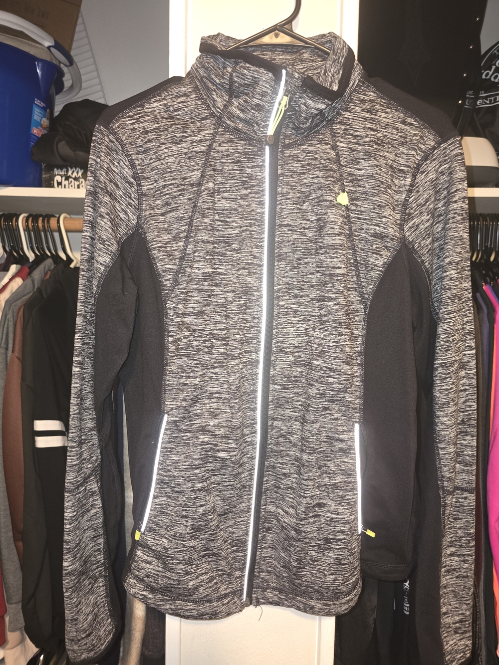 Tangerine Heathered Gray Athletic Performance Zip Jacket